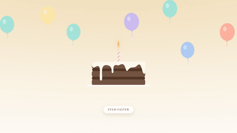 Animated preview of the Birthday Cake gesture